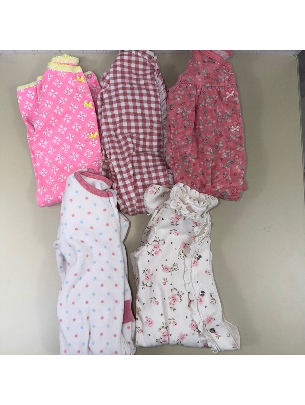 Baby Girl 9M Sleeper Pajama Lot 5 Pieces